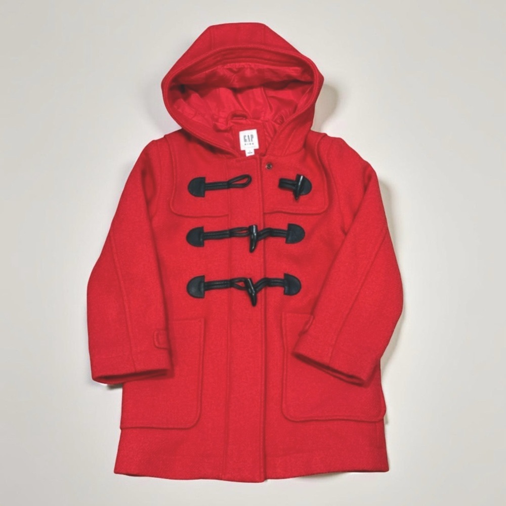 GAP Kids Bright Red Toggle Pea Coat